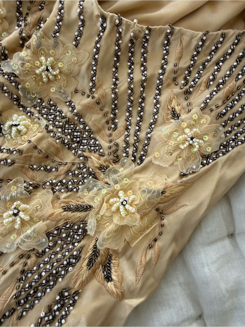 Vintage Sue Wong Gold Embroidered + Beaded Dress - Picture 10 of 14